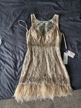 beige cap sleeve dress Floral Jacquard Puff Mini - Event Dresses Size (Men's US):9.5 Hang dry 4 120 Cupshe Women's Tropical Wind